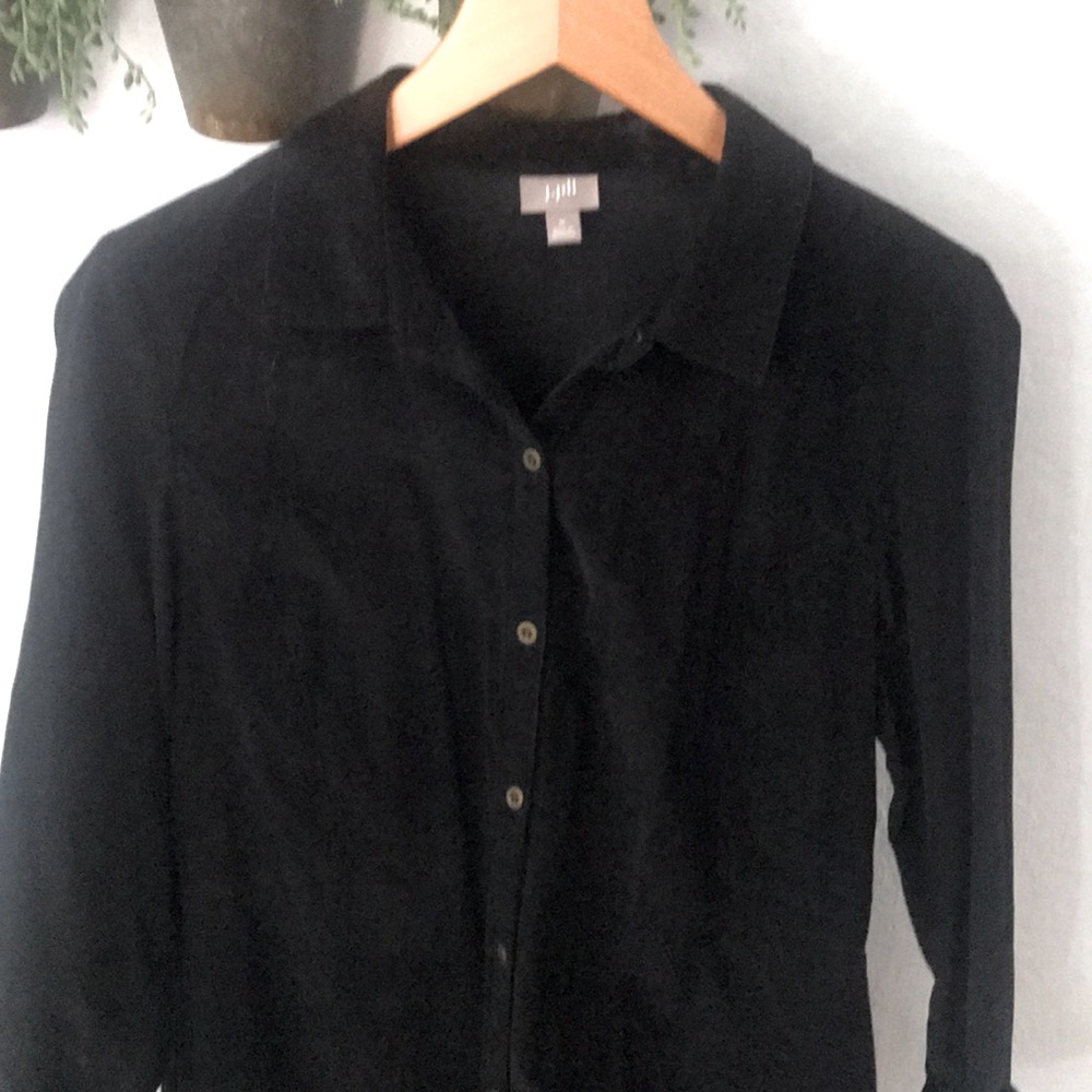 Black corduroy top